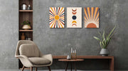 Phases Of Moon Art, Set Of 3