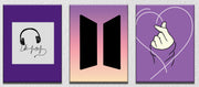 BTS Logo And Symbols Wall Art, Set Of 3