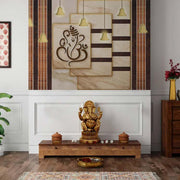 Beautiful Combined Om And Ganpati Ji Pooja Room Wallpaper