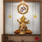 Beautiful Glowing Om With Ganesha Pooja Room Wallpaper