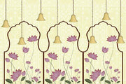 Beautiful Lotus Pattern Pooja Room Wallpaper