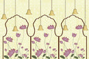 Beautiful Lotus Pattern Pooja Room Wallpaper