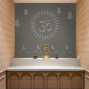 Beautiful Silver Om Pooja Room Wallpaper