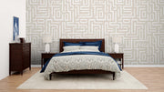 Beige Line Pattern Wallpaper