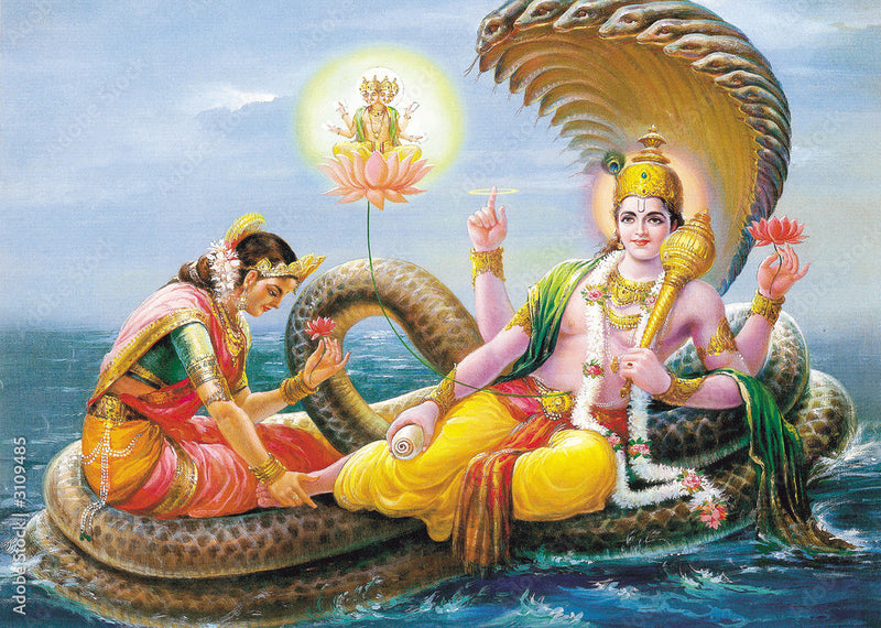 Blessed Unity Vishnu Ji And Lakshmi Ji Wallpaper