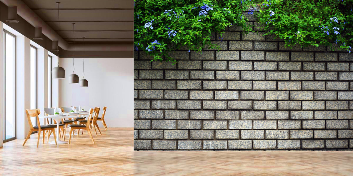 Blooming Garden Brick Wallpaper