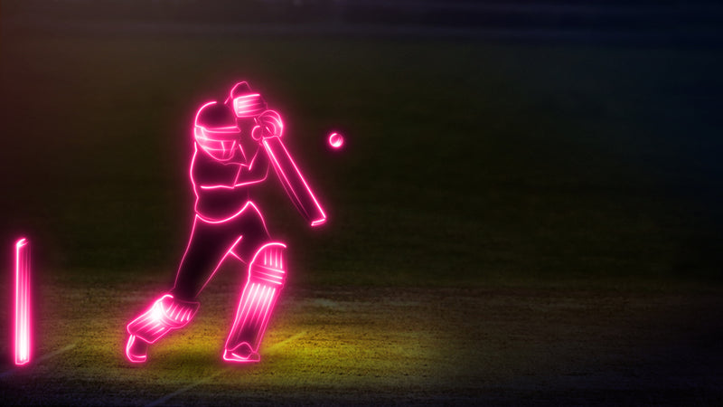 Cricket Batsman in Neon Customised Wallpaper for wall