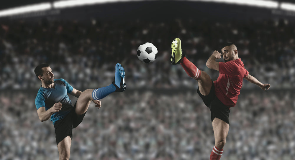 Two football player man in action Customised Wallpaper for wall
