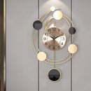 Abstract Gold And Black Discs Wall Clock