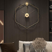 Black And Gold Hexagon Wall Clock