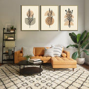 Minimal Line Drawing Leaves, Set Of 3