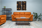 Orange On Black Musical Instruments Wall Art, Set Of 2