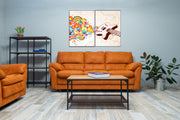 Abstract Colour Burst Guitar Wall Art, Set Of 2