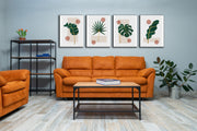 Leaf Foliage On Colour Block, Set Of 4