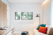 White And Green Foliage Wall Art, Set Of 3