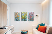 Multicolour Tree Wall Art, Set Of 3