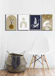 Modern And Abstract Lines Wall Art, Set Of 4