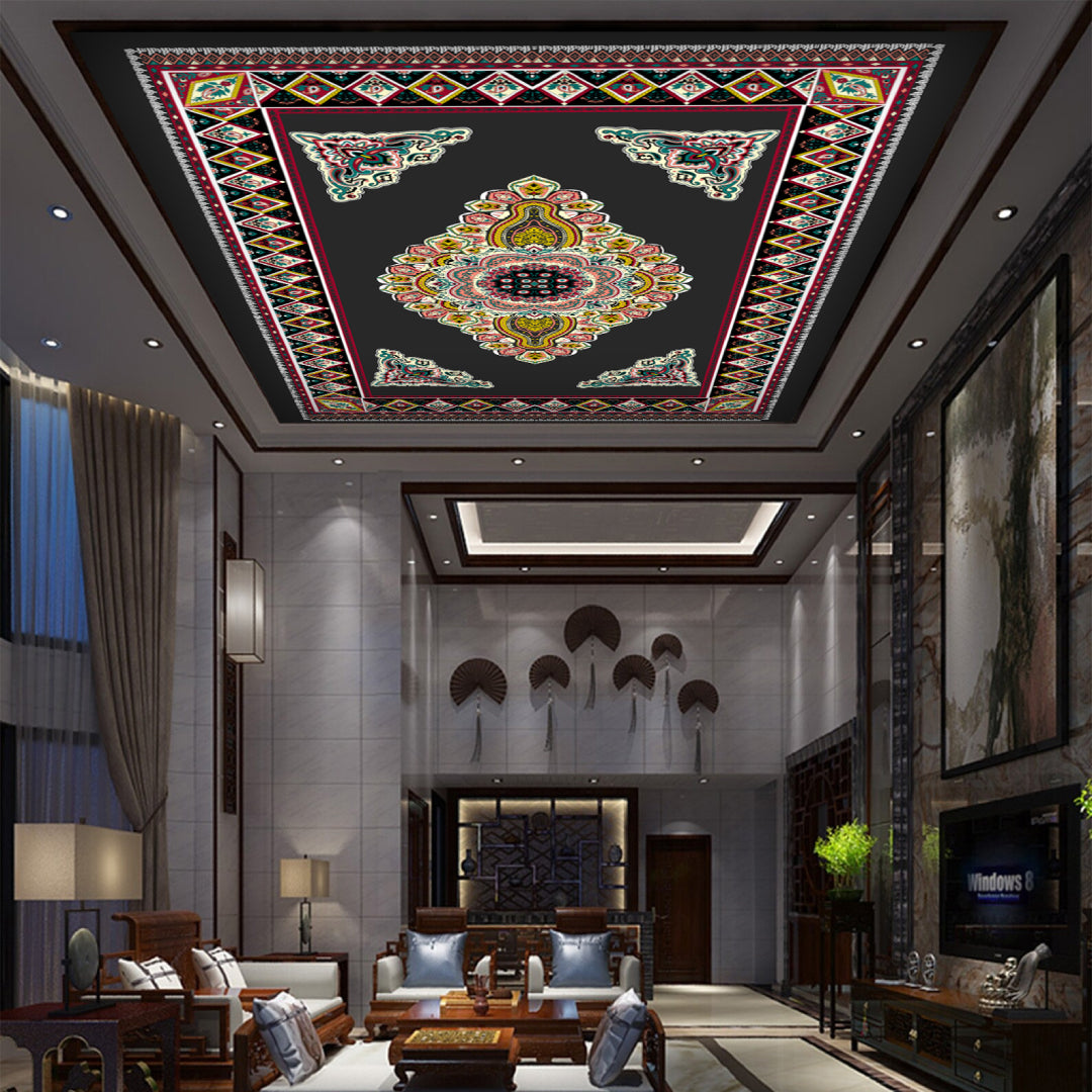 European Style Black Wallpaper