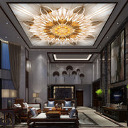 Yellow Golden Roof Ceiling Wallpaper