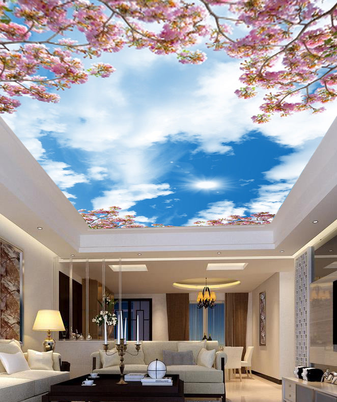 Floral Tree Sky Ceiling Wallpaper