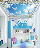 Dove Daisy Sky Ceiling Wallpaper