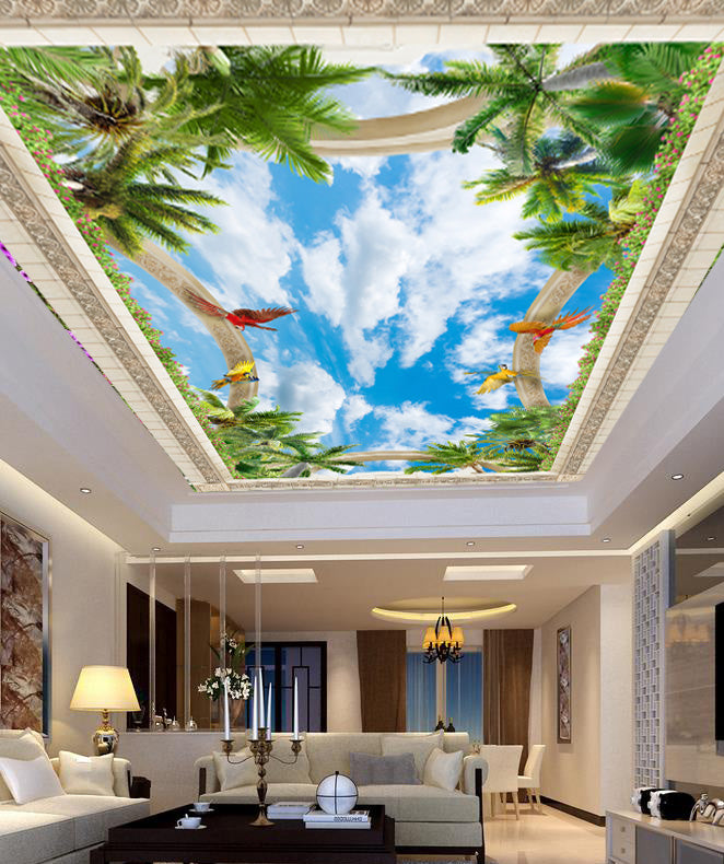 Tropical Sky Ceiling Wallpaper