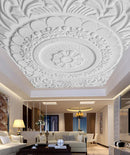 White Mural Ceiling Wallpaper