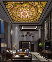 Design Golden Yellow Ceiling Wallpaper