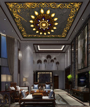 Black Gold Ceiling Wallpaper