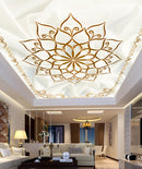 Golden Design White Ceiling Wallpaper
