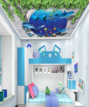 Aqua Ceiling Wallpaper