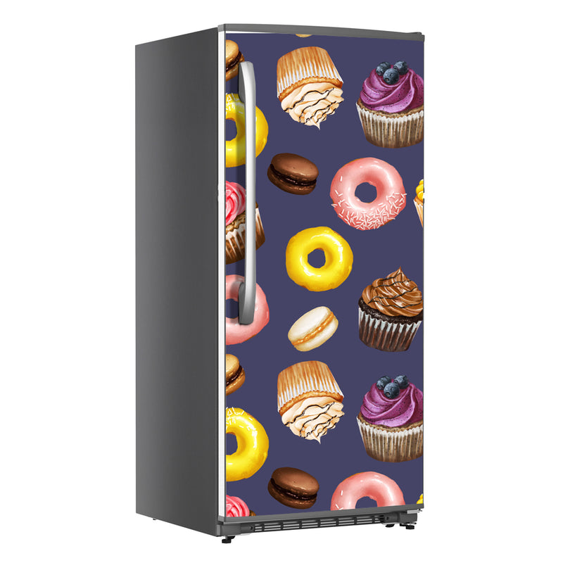 Donuts And Cupcake Art Self Adhesive Sticker For Refrigerator