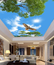 Bird Sky Tree Ceiling Wallpaper