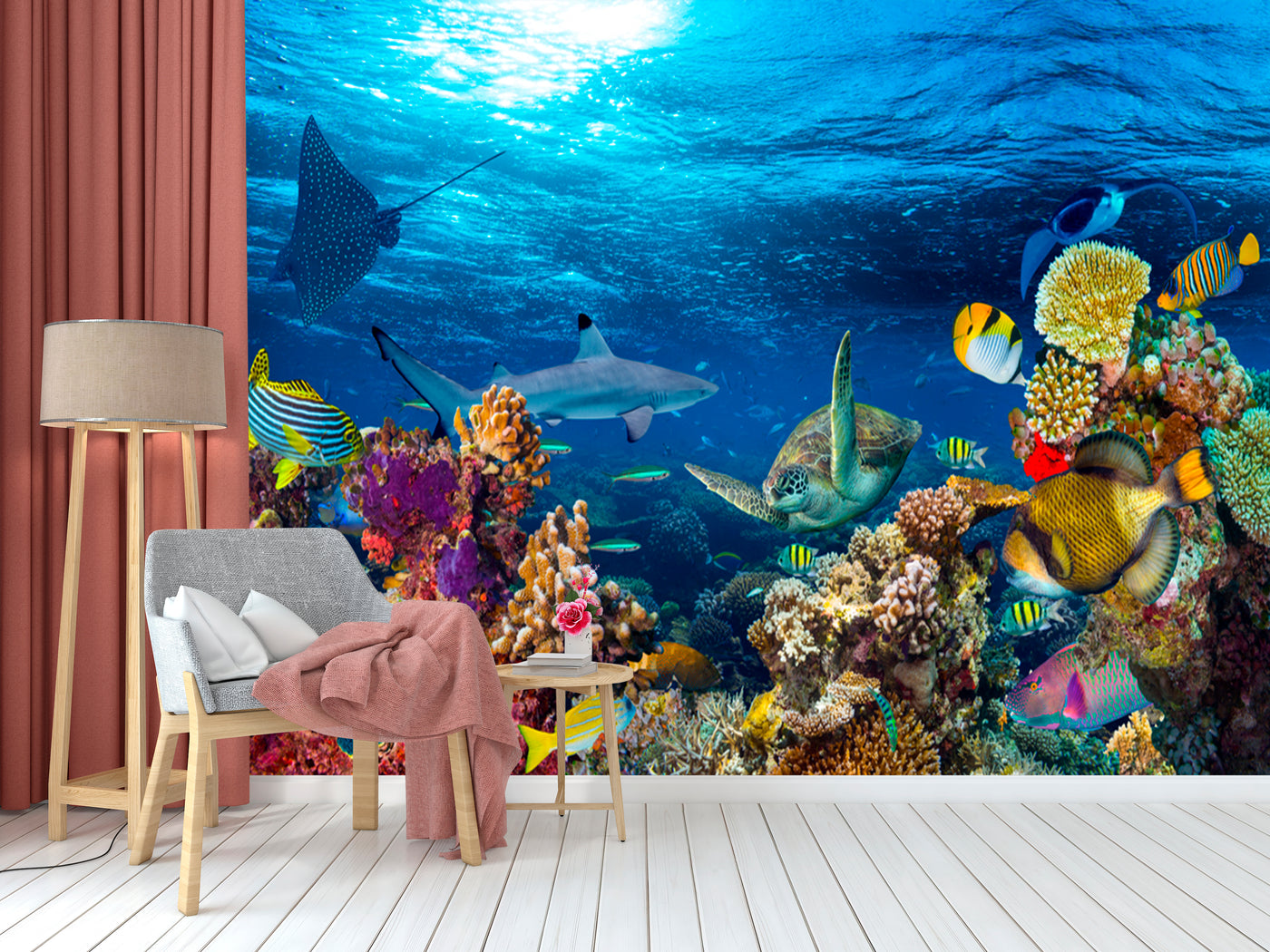 Coral Natural Wallpaper