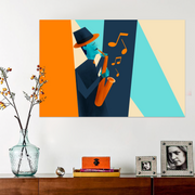 Musician Playing Saxophone Wall Art