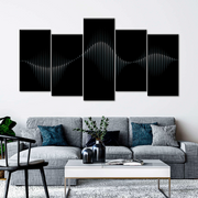 Musical Vibrations On Black Wall Art, Set Of 5