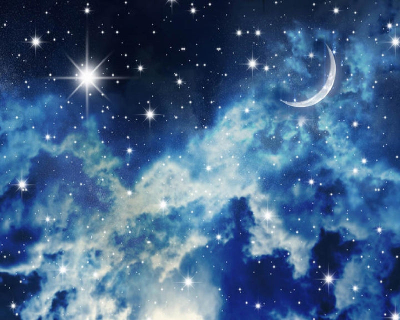Moon and Stars Ceiling Wallpaper