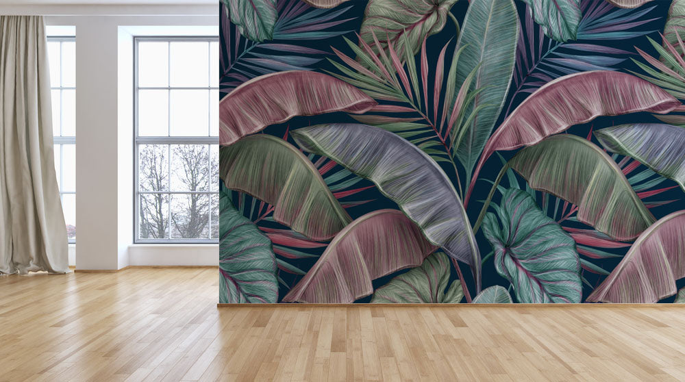 Shaded Tropical Leaves Wallpaper