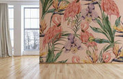 Pink Flamingos Tropical Wallpaper