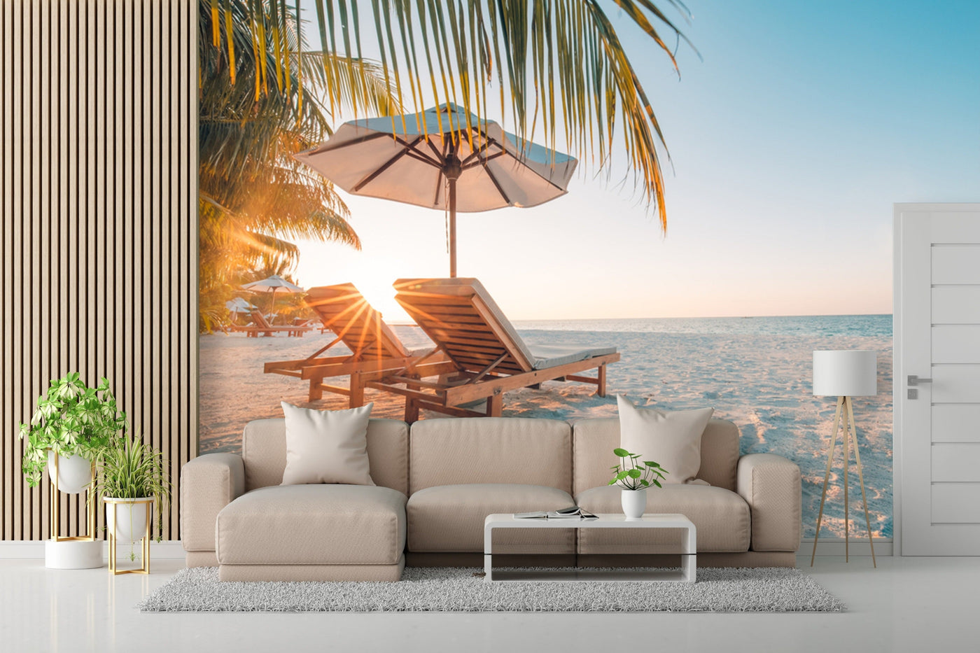 Outdoor Umbrella Chair Beach Customised Wallpaper