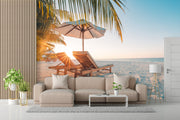 Outdoor Umbrella Chair Beach Customised Wallpaper