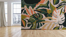 Pastel Green Leaves Tropical Wallpaper