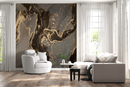 Gold and Black Marble Effect Wallpaper