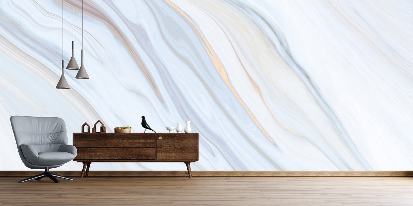 Light Blue and Pink Marble Effect Wallpaper