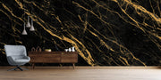 Black Brown Gold Marble Effect Wallpaper
