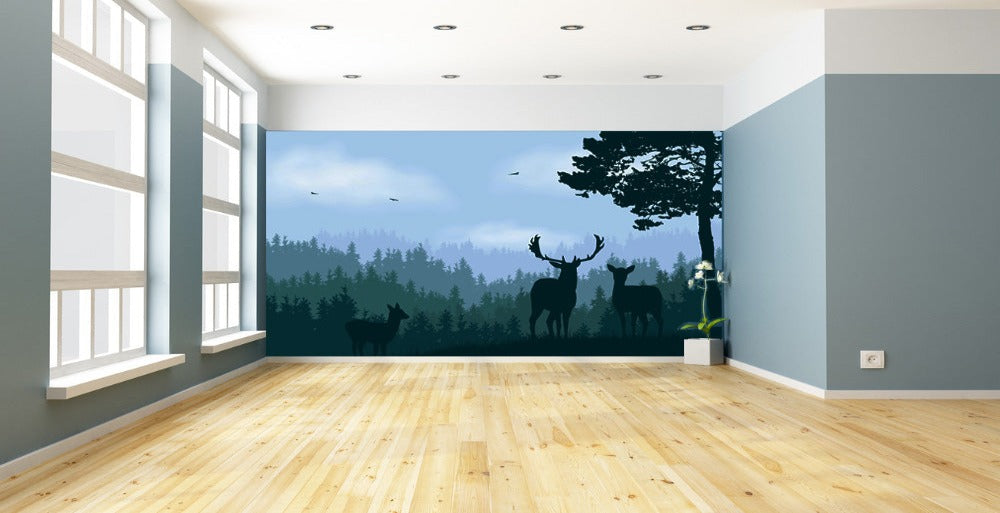 Blue Shadow Deer Wallpaper
