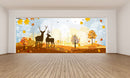 3D Deer Autumn Landscape Wallpaper