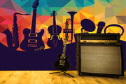 Colourful Music Instruments Wallpaper