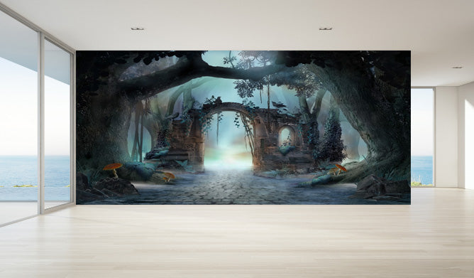 Archway Enchanted Nature Forest Wallpaper