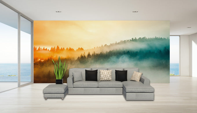 Foggy Sky and Mountain Wallpaper